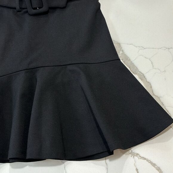Originality | Women’s Black Belted Fit and Flare Mini Skirt - Picture 6 of 13